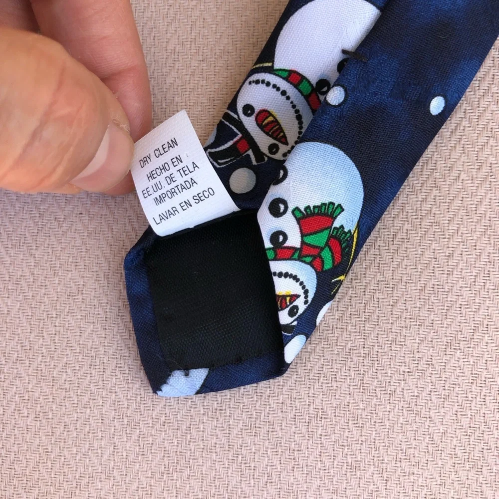 Hallmark Special Ties Made in Usa Navy, Black, Blue Snowman Holidays Necktie